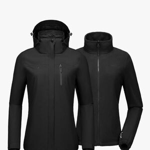 Women's Black Ski & Snow Jacket Set